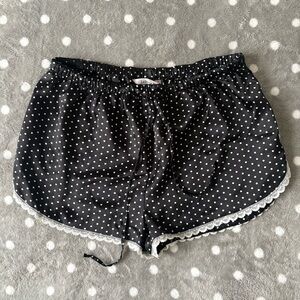 Y2K La Vie En Rose Black & White Polka Dot Pyjama Shorts Vintage